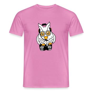 Gamer Owl Gaming Player Controller Headset Fun - T-shirt homme - rose - Devant - AI Model Male 178 dark (178cm)