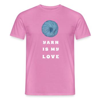 Yarn Is My Love – Blue Yarn – Crochet & Knitting - Männer T-Shirt - Pink - Vorne - AI Model Male 178 dark (178cm)