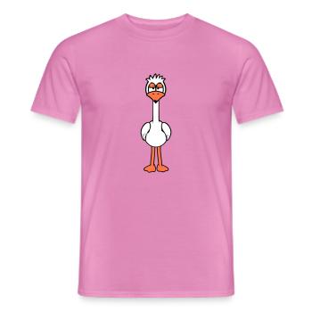 Bird looks funny, annoyed, tired, angry, frustrated - Men's T-Shirt - pink - Front - AI Model Male 178 dark (178cm)
