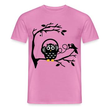Listen to music - Men's T-Shirt - pink - Front - AI Model Male 178 dark (178cm)