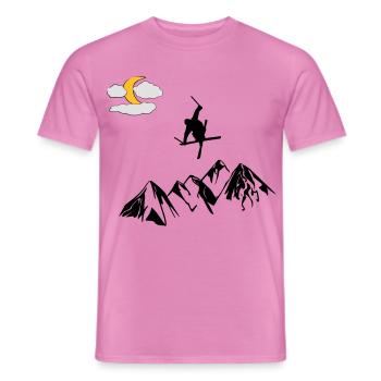 Mountain with ski freestyle - Men's T-Shirt - pink - Front - AI Model Male 178 dark (178cm)