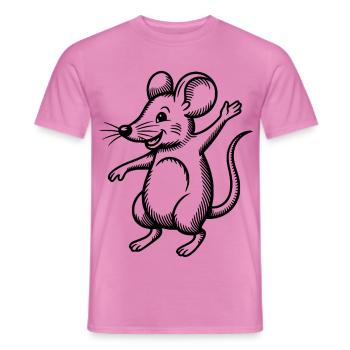 Mouse Dancing Jumping Laughing Jumping Waving Celebrating - Men's T-Shirt - pink - Front - AI Model Male 178 dark (178cm)