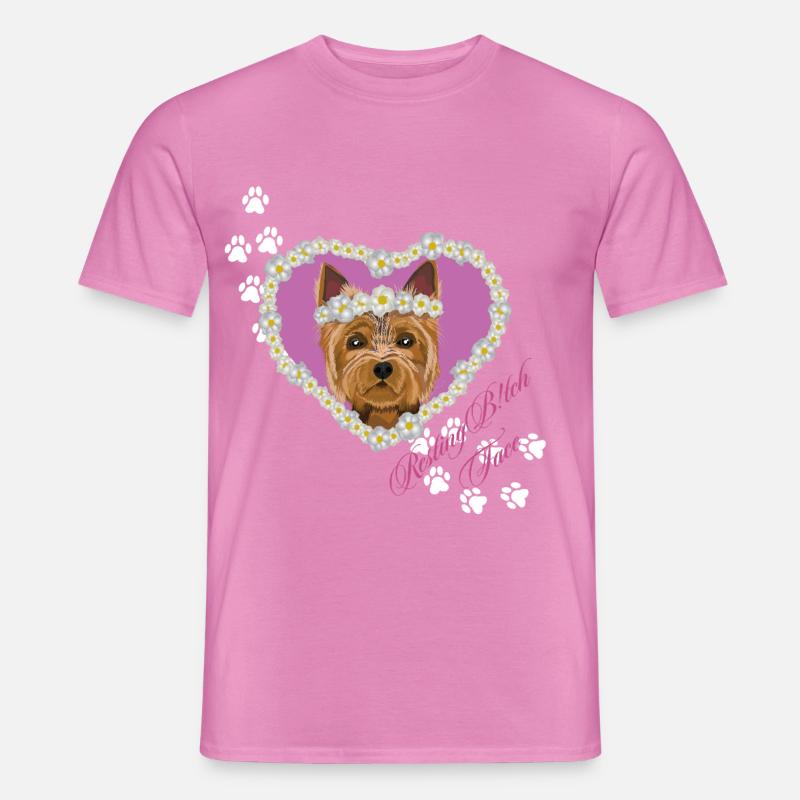 Ruhender Tch-Face Yorksire Terrier - Männer T-Shirt - Pink