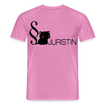 Law Cat Lawyer - Men's T-Shirt - pink - Front - AI Model Male 178 dark (178cm)