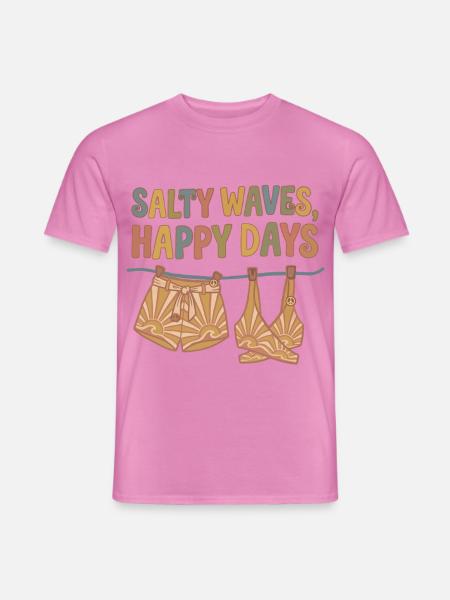 Salzige Wellen, glückliche Tage - Männer T-Shirt - Pink