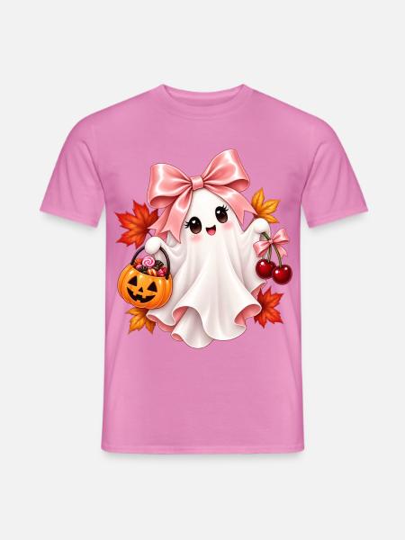 Niedlicher Halloween Geist - Männer T-Shirt - Pink