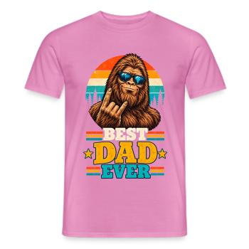 Best Dad Ever Bigfoot Dad Sasquatch Dad  - Männer T-Shirt - Pink - Vorne - AI Model Male 178 dark (178cm)