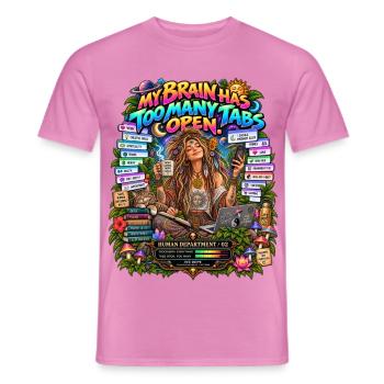 2624-3Y 3YE ABTEILUNG – ZU VIELE TABS IHRES - Männer T-Shirt - Pink - Vorne - AI Model Male 178 dark (178cm)