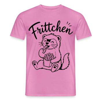 Frittchen Frettchen Pommes   - Männer T-Shirt - Pink - Vorne - AI Model Male 178 dark (178cm)