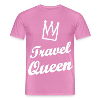 Travel Queen Krone Schrift - Männer T-Shirt - Pink - Vorne - AI Model Male 178 dark (178cm)