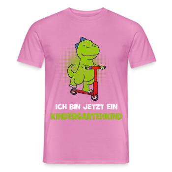 Ich bin jetzt ein Kindergartenkind Dino Roller - Männer T-Shirt - Pink - Vorne - AI Model Male 178 dark (178cm)