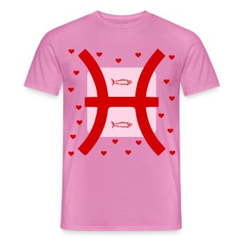 Geburtstag Fische, Februar März - Männer T-Shirt - Pink - Vorne - AI Model Male 178 dark (178cm)
