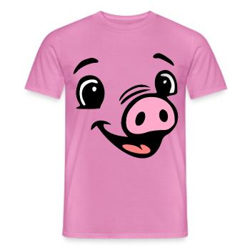 Ferkel Schweine Sau, Kostüm - Männer T-Shirt - Pink - Vorne - AI Model Male 178 dark (178cm)