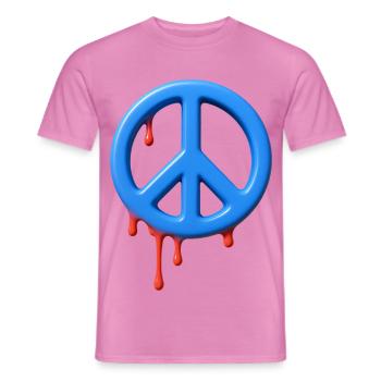 STOP WAR - peace & love - Men's T-Shirt - pink - Front - AI Model Male 178 dark (178cm)