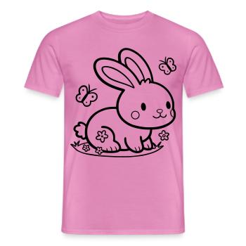 Lapin mignon Lapin - T-shirt homme - rose - Devant - AI Model Male 178 dark (178cm)