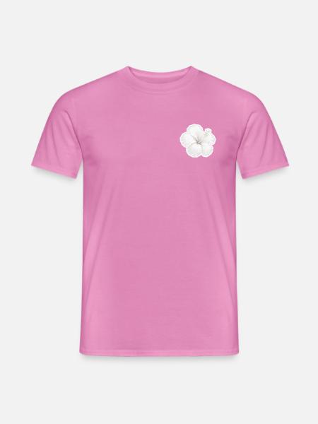 Weiße Hibiskusblüte - Männer T-Shirt - Pink