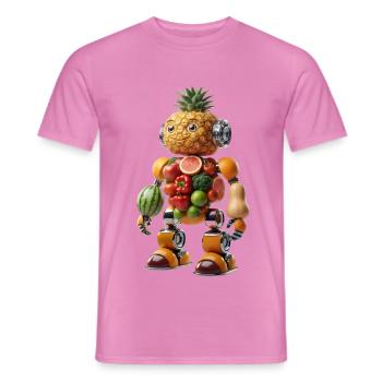 Cyborg Robot Fruit Ananas mignon - T-shirt homme - rose - Devant - AI Model Male 178 dark (178cm)