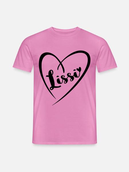 Lissi Name Vorname im Herzrahmen - Männer T-Shirt - Pink