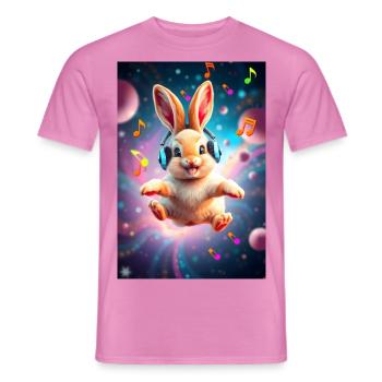 Happy Music Bunny No.1 - Men's T-Shirt - pink - Front - AI Model Male 178 dark (178cm)