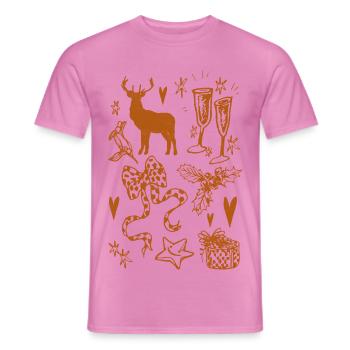 WEIHNACHTSSAMMLUNG - Männer T-Shirt - Pink - Vorne - AI Model Male 178 dark (178cm)
