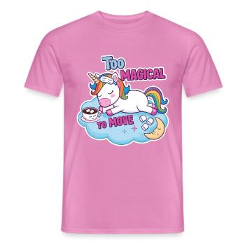 Sleeping unicorn with rainbow design - Men's T-Shirt - pink - Front - AI Model Male 178 dark (178cm)