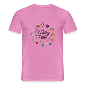Merry Christmas - T-shirt homme - rose - Devant - AI Model Male 178 dark (178cm)