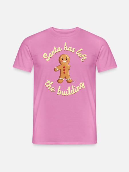 Santa has left the building gingerbread man funny - Männer T-Shirt - Pink