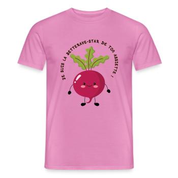 Ich bin der Star der Roten Bete auf deinem Teller! - Männer T-Shirt - Pink - Vorne - AI Model Male 178 dark (178cm)