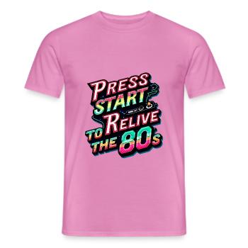 Press Start – Relive the 80s Retro Gamer Shirt - Männer T-Shirt - Pink - Vorne - AI Model Male 178 dark (178cm)
