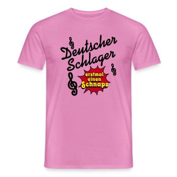 Fête Schlager, Musique Schlager, premier schnaps - T-shirt homme - rose - Devant - AI Model Male 178 dark (178cm)