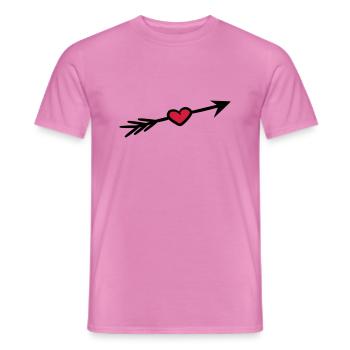 heart arrow love shoot bow shot fall in love - Men's T-Shirt - pink - Front - AI Model Male 178 dark (178cm)