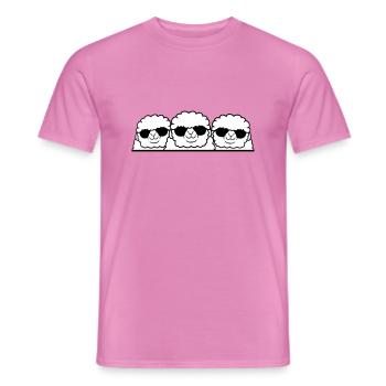 3 DJ Schafe Hinter Zaun Mauer Sonnenbrille Freunde - Männer T-Shirt - Pink - Vorne - AI Model Male 178 dark (178cm)
