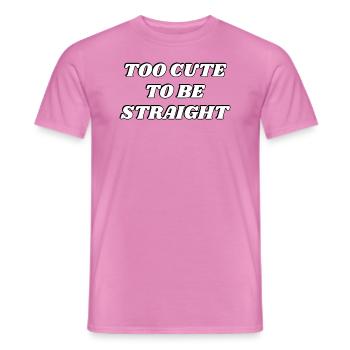 Trop mignon pour être hétéro - LGBTQ humour drôle - T-shirt homme - rose - Devant - AI Model Male 178 dark (178cm)
