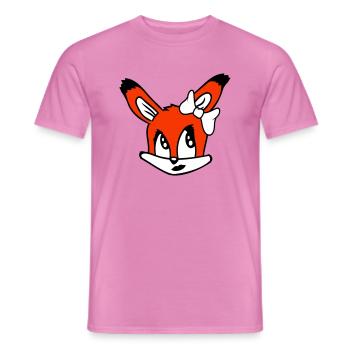 Fuchs Weiblich Mädchen Hübsche Schleife Frau Schön - Männer T-Shirt - Pink - Vorne - AI Model Male 178 dark (178cm)