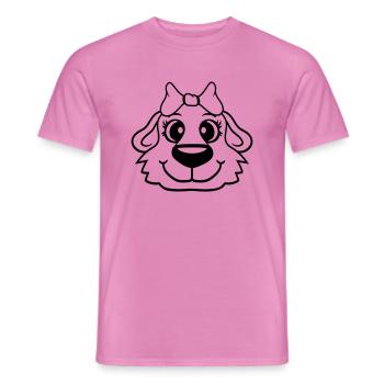 Hund Gesicht Mädchen Hübsch Schleife Weiblich Frau - Männer T-Shirt - Pink - Vorne - AI Model Male 178 dark (178cm)