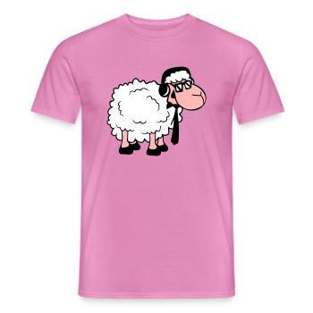 Sheep Sunglasses Tie Music DJ Headphones Fun - Men's T-Shirt - pink - Front - AI Model Male 178 dark (178cm)