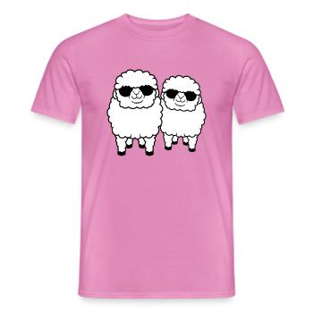 2 Sheep Sunglasses Party Sheep Team Friends - Men's T-Shirt - pink - Front - AI Model Male 178 dark (178cm)