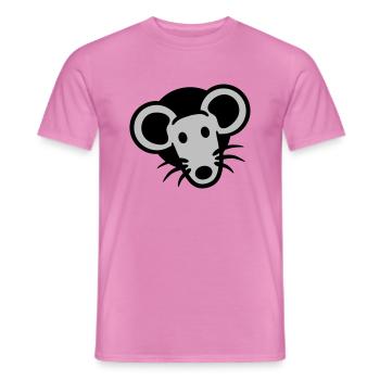 Maus Wand Loch Mauseloch Guckt Süß Lustig Comic - Männer T-Shirt - Pink - Vorne - AI Model Male 178 dark (178cm)