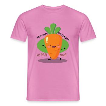 « Saute dans la mignonnerie avec moi ! » - T-shirt homme - rose - Devant - AI Model Male 178 dark (178cm)