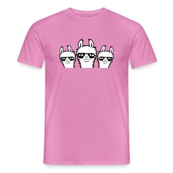 3 Llamas Sunglasses Team Crew Three Friends Crew - Men's T-Shirt - pink - Front - AI Model Male 178 dark (178cm)