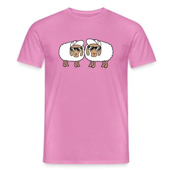 Deux Mouton Lunettes de Soleil 2 Cappy Cap Été Crew - T-shirt homme - rose - Devant - AI Model Male 178 dark (178cm)