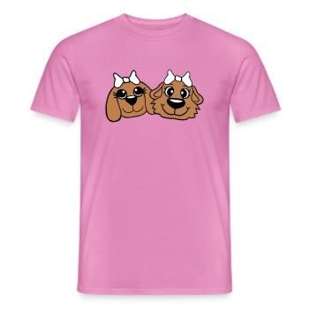 2 Équipe de chiens Deux amis Petites amies Couple Équipage - T-shirt homme - rose - Devant - AI Model Male 178 dark (178cm)