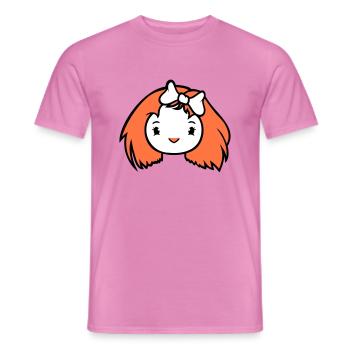 Bird Lady Woman Female Pretty Face Bow - Men's T-Shirt - pink - Front - AI Model Male 178 dark (178cm)
