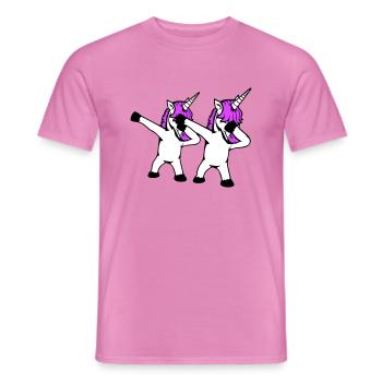 2 Licornes Dabbing Dab Danse Soirée Pose Geste Équipe - T-shirt homme - rose - Devant - AI Model Male 178 dark (178cm)