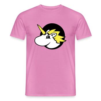 Licorne trou page drôle mignon dessin animé - T-shirt homme - rose - Devant - AI Model Male 178 dark (178cm)