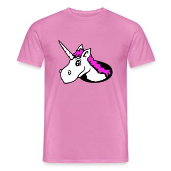 Unicorn Floor Hole Funny Smile Comic Cartoon - Men's T-Shirt - pink - Front - AI Model Male 178 dark (178cm)