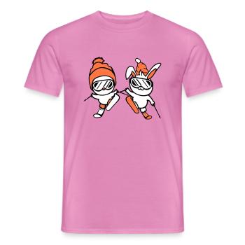 Bunny Bird Birthing Team Ski Bunny Ski Goggles Cap - Men's T-Shirt - pink - Front - AI Model Male 178 dark (178cm)