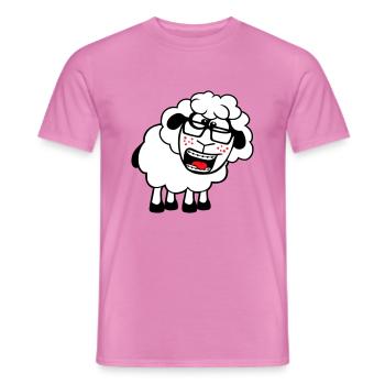 Schaf Nerd Hornbrille Brille Spange Geek Schlau - Männer T-Shirt - Pink - Vorne - AI Model Male 178 dark (178cm)
