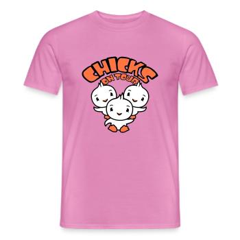 3 oiseaux poussins en tournée disant fêtarde filles femmes - T-shirt homme - rose - Devant - AI Model Male 178 dark (178cm)