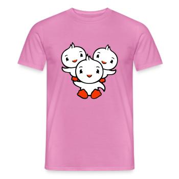 3 canards papa maman enfants épaules tenant cirque - T-shirt homme - rose - Devant - AI Model Male 178 dark (178cm)